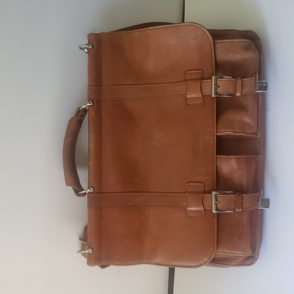 Kenneth Cole Brown Leather Shoulder Briefcase